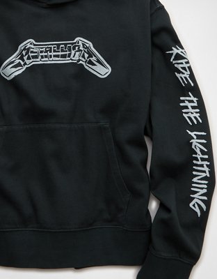 AE Standard Fit Metallica Graphic Hoodie - Washed Black