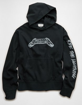 AE Standard Fit Metallica Graphic Hoodie - Washed Black