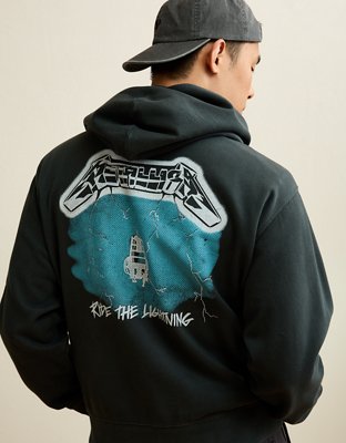 AE Standard Fit Metallica Graphic Hoodie - Washed Black