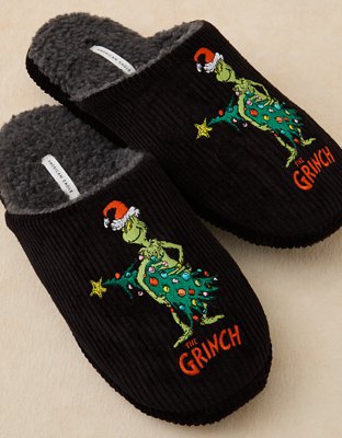 AE Grinch Corduroy Slipper - Black