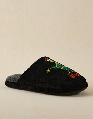AE Grinch Corduroy Slipper - Black
