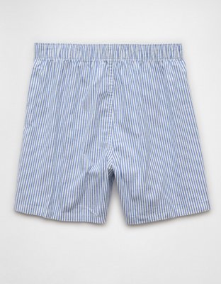 AEO Men's Striped Stretch Boxer Short - Blue