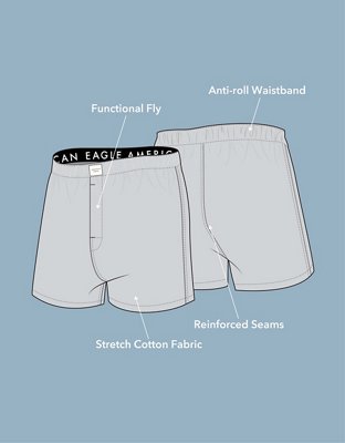 AEO Men's Striped Stretch Boxer Short - Blue