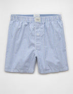 AEO Men's Striped Stretch Boxer Short - Blue