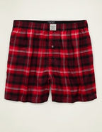 AEO Plaid Stretch Pocket Boxer Short - Red Beam