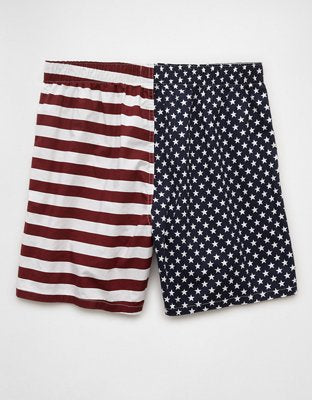 AEO Men's USA Stars & Stripes Stretch Boxer Short - Navy