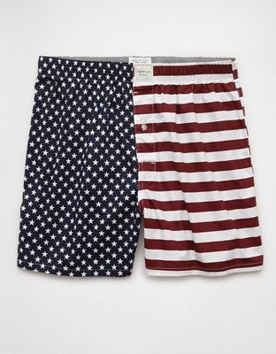 AEO Men's USA Stars & Stripes Stretch Boxer Short - Navy