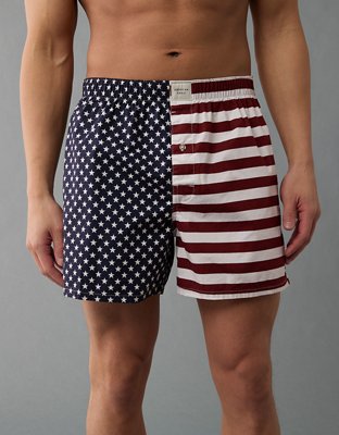 AEO Men's USA Stars & Stripes Stretch Boxer Short - Navy