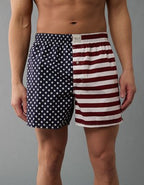 AEO Men's USA Stars & Stripes Stretch Boxer Short - Navy