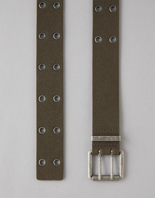 AE Suede Grommet Belt - Taupe