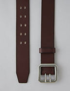 AE Double-Prong Leather Belt - Dark Brown