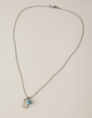 AEO Faux Turquoise Surplus Necklace - Silver