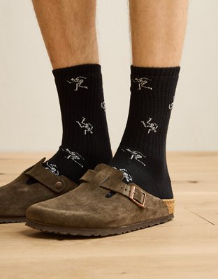 AE Graphic Crew Socks - Black