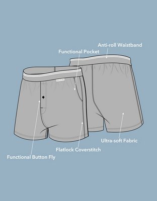 AEO Men's Poplin Classic Pocket Boxer Short - Bright Blue