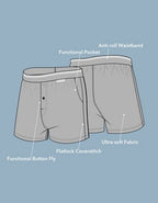 AEO Men's Poplin Classic Pocket Boxer Short - Bright Blue