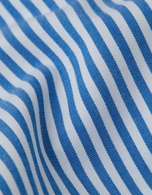 AEO Men's Striped Poplin Pocket Boxer Short - Light Blue