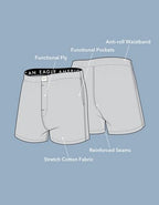 AEO Men's Striped Poplin Pocket Boxer Short - Light Blue
