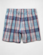 AEO Men's Poplin Plaid Classic Pocket Boxer Short - Green Sand