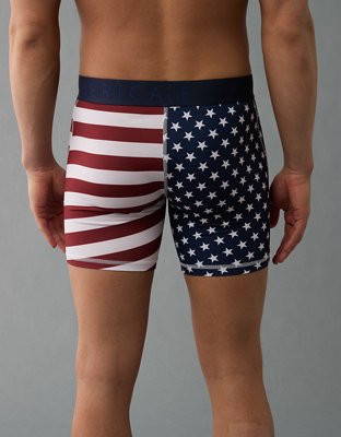 AEO Men's Stars & Stripes 6" Classic Cotton Boxer Brief - Navy