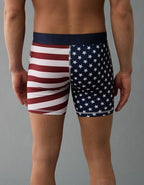 AEO Men's Stars & Stripes 6" Classic Cotton Boxer Brief - Navy