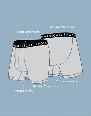 AEO Men's Drinks 6" Classic Boxer Brief - Black Charcoal