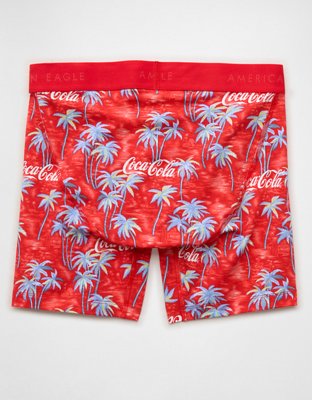AEO Men's Coca-Cola 6" Classic Cotton Boxer Brief - Red Sand