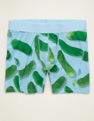 AEO Men's Food 6" Flex Boxer Brief - Light Blue