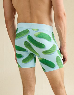 AEO Men's Food 6" Flex Boxer Brief - Light Blue
