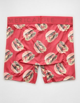 AEO Men's Food 6" Flex Boxer Brief - Red Sand