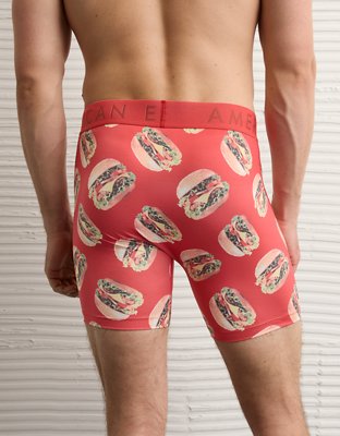 AEO Men's Food 6" Flex Boxer Brief - Red Sand