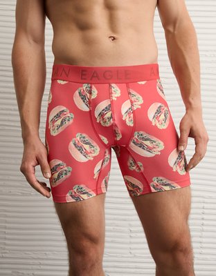AEO Men's Food 6" Flex Boxer Brief - Red Sand