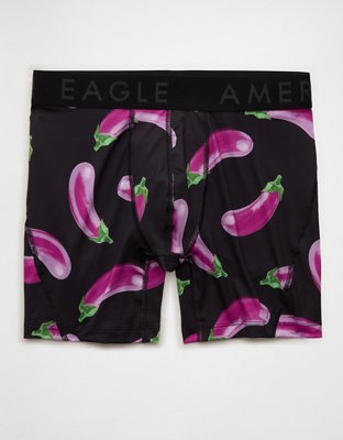 AEO Men's Food 6" Flex Boxer Brief - Black