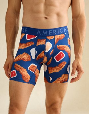 AEO Men's Food 6" Flex Boxer Brief - Blue