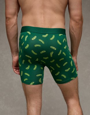 AEO Men's Food 6" Ultra Soft Boxer Brief - Green