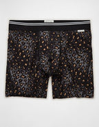 AEO Men's Leopard Print 6" Ultra Soft Boxer Brief - Charcoal Ash