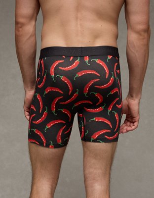 AEO Men's Food 6" Ultra Soft Boxer Brief - Charcoal