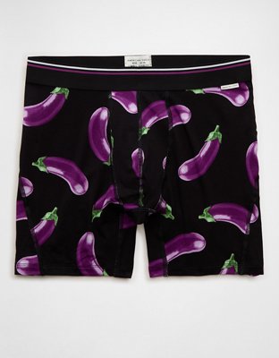 AEO Men's Food 6" Ultra Soft Boxer Brief - Black