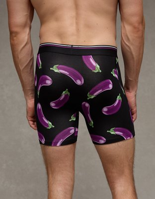 AEO Men's Food 6" Ultra Soft Boxer Brief - Black