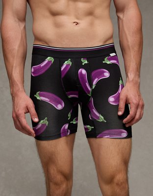 AEO Men's Food 6" Ultra Soft Boxer Brief - Black