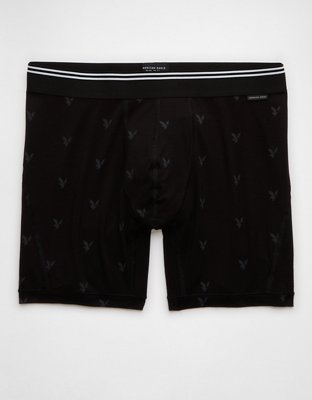 AEO Men's Eagles 6" Ultra Soft Boxer Brief - Black