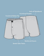 AEO Men's Food Satin Pocket Boxer Short - Light Blue