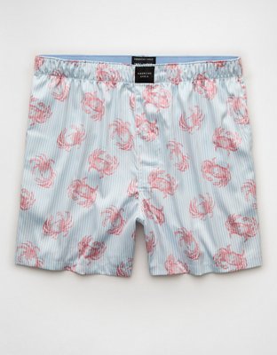 AEO Men's Food Satin Pocket Boxer Short - Light Blue