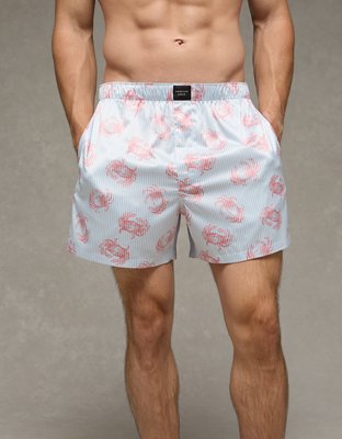 AEO Men's Food Satin Pocket Boxer Short - Light Blue