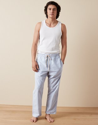 AEO Men's Oxford Lounge Pant - Light Blue