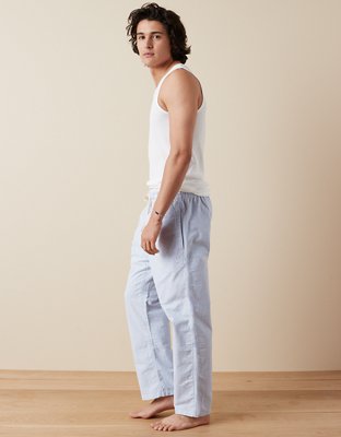 AEO Men's Oxford Lounge Pant - Light Blue