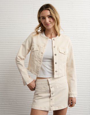 AE Collarless Denim Jacket