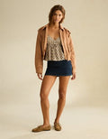 AE Vegan Suede Bomber Jacket - Tan