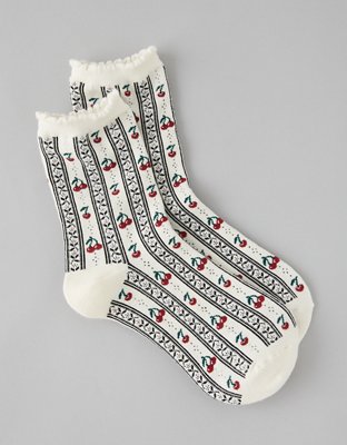 AE Graphic Cropped Crew Socks