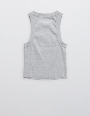 Aerie Free Spirit Ribbed Tank Top - Medium Heather Gray