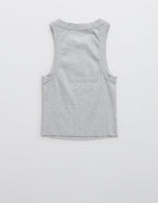 Aerie Free Spirit Ribbed Tank Top - Medium Heather Gray